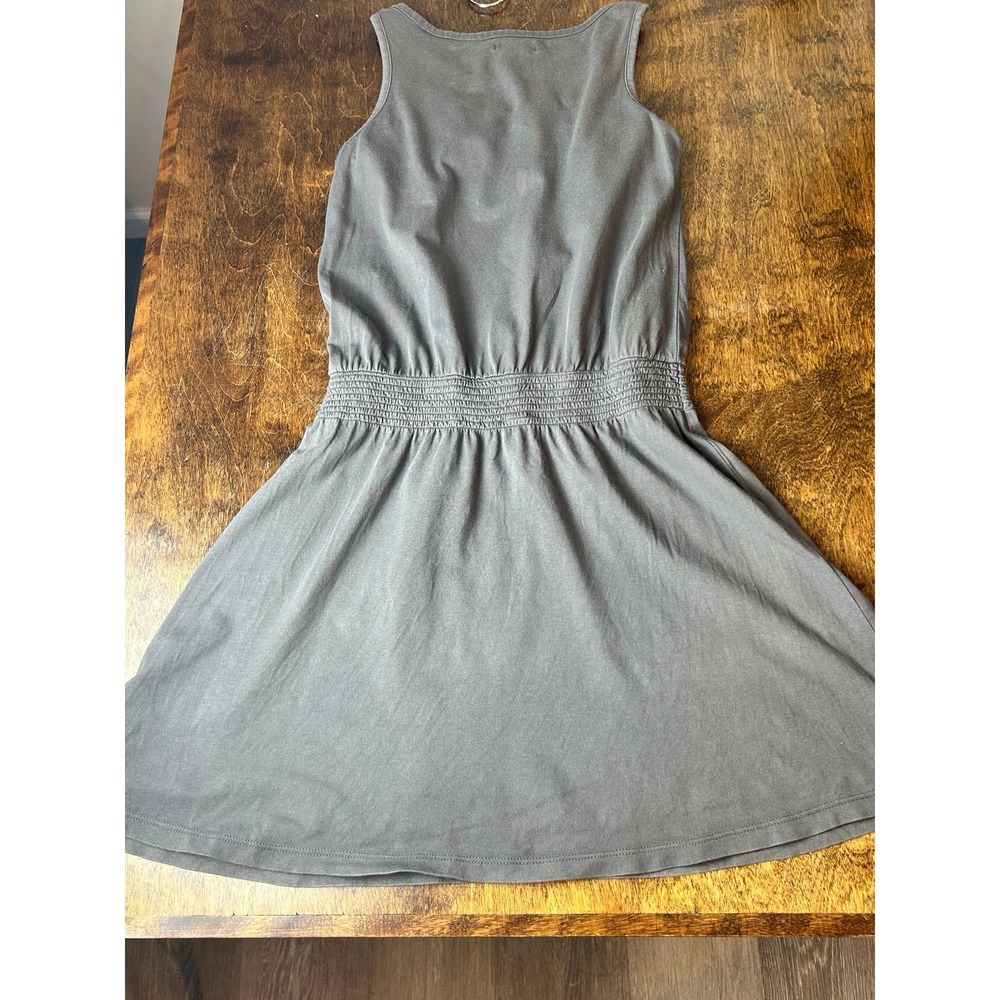 Dress GAP Gray Smocked Ruched Sz 12